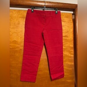 LOFT Vibrant Red Cropped Pants